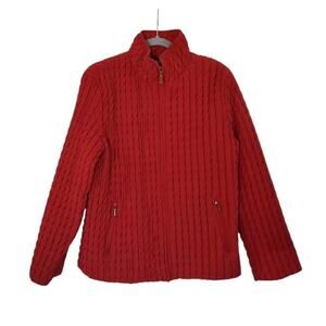 Gallery Crimson Quilted Full Zip Mid-Length Puffy Jacket Coat, Size Small/Medium